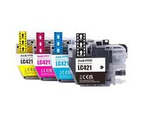 Cartucho de Tinta Compatible LC421 LC-421, Compatible con Impresora Brother DCP-J1050DW DCP-J1140DW DCP-J1800DW MFC-J1010DW(1SET)