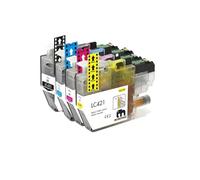 Cartucho De Tinta Compatible LC421XL LC 421 421XL LC421 XL, Compatible con Impresora De Inyección De Tinta Brother DCP-J1050DW MFC-J1010DW DCP-J1140DW(4Pcs (1SET))