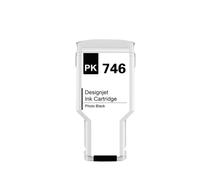 Cartucho de Tinta Compatible para 746 P2V82A P2V83A P2V80A P2V78A para impresoras de Gran Formato DesignJet Z6 y Z9(HP-746-PBK-300ML)