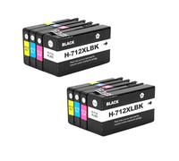 Cartucho de Tinta Compatible para Impresora de inyección de Tinta DesignJet T210 T230 T250 T650 T630, 712 XL, 712XL, 3ED71A, 3ED67A(8Color 2Set)