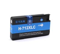 Cartucho de Tinta Compatible para Impresora de inyección de Tinta DesignJet T210 T230 T250 T650 T630, 712 XL, 712XL, 3ED71A, 3ED67A(1PCS Cyan)