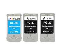 Cartucho de Tinta Compatible para impresoras PG37 CL38, MP140, MP190, MP210, MP220, MP420, IP1800, IP2600, MX300, MX310(2BK 1COLOR)