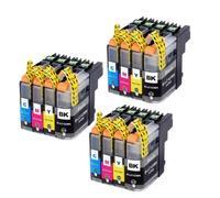 Cartucho de Tinta Compatible para LC123 para DCP-J4110DW J132W J152W J552DW J752DW J172W MFC-J4410DW J4510DW J4610DW J4710DW(3 Set 12 Colors)