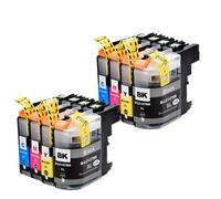 Cartucho de Tinta Compatible para MFC-J4410DW J4510DW J4610DW J4710DW DCP-J4110DW LC127 LC125 127XL 125XL(2 Set 8 Colors)