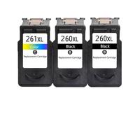 Cartucho de Tinta Compatible para Modelos de Impresora PG 260 CL 261 PG260 CL261 260XL 261XL Funciona con TS5320 TS6420 TR7020 INTERRISTAS(2black 1color)
