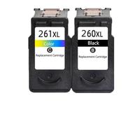 Cartucho de Tinta Compatible para Modelos de Impresora PG 260 CL 261 PG260 CL261 260XL 261XL Funciona con TS5320 TS6420 TR7020 INTERRISTAS(1black 1color)