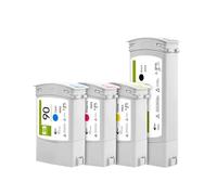 Cartucho de Tinta Compatible para Tinta pigmentada 90 HP90 para impresoras de inyección de Tinta Designjet 4000 4000ps 4020 4500 4520 con el último Chip(1SET(4PCS))