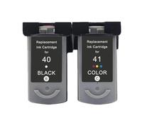 Cartucho de Tinta Compatible PG40 CL41, Compatible con Canon PG 40 41 Pg-40 Cl-41 for Impresora IP1600 IP1200 IP1900 MP140 MP150 MX300 MX310 MP160(1 BK 1 Color)