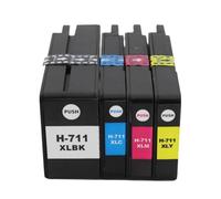 Cartucho de Tinta Compatible with HP 711 711XL DesignJet T120 T520 CZ130A CZ131A CZ132A CZ133A(CMYK One Set)