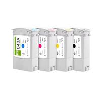 Cartucho de Tinta de Color remanufacturado 843A Compatible con impresoras PageWide XL 4000 XL 4100 4500 5000 5100(1SET 4COLORS)
