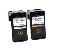 Cartucho de Tinta de Color remanufacturado Compatible con MG3070 MG2570 PG 745 CL 746(1SET 2COLORS)