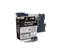 Cartucho de Tinta de inyección de Tinta Compatible LC521 521 for Impresora B-Rother DCP J1260W J1310DW J1360DW J1460DW 1260 1310 1360 1460(LC521 BK 1PC)