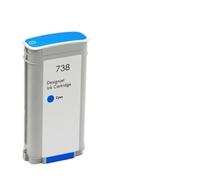 Cartucho de Tinta de inyección de Tinta de Color Compatible para Impresora DesignJet T950 T850 Modelos 738 738XL 676M6A 676M7A 676M8A 498N8A(Cyan-130ML)