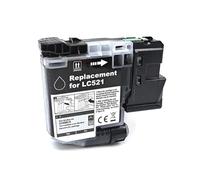Cartucho de Tinta de inyección de Tinta LC521 521, Compatible con Brother DCP J1260W J1310DW J1360DW J1460DW J1313DW 1260 1360 1460 Impresora de inyección de Tinta(1pcs BK)
