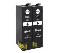 Cartucho de Tinta de Repuesto 35XL Compatible con Tinta Serie WF-4740 WF-4730 WF-4720 WF-4725 para impresoras(2 Black)