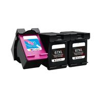 Cartucho De Tinta De Repuesto 67XL - Compatible con HP Deskjet Plus 4140 4152 4155 4158 1225 2732 2752 1225(3PC)