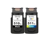 Cartucho De Tinta De Repuesto PG510 CL511 - Compatible con Canon Pg-510 Cl-511 Pg 510 Cl 511 MP250 MP280 IP2700 MP240 MP270 MP480 MX320(1Black 1Color)