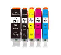 Cartucho de Tinta Einkshop PGI-280 CLI-281 Compatible con impresoras TR7520 TR8520 TS6120 TS8120 TS9120(5pcs)