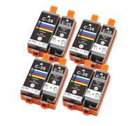 Cartucho de Tinta for impresoras Canon PGI35, CLI36, CLI-36, CLI 36, IP100B, IP100, IP100 Mini 260 y 320.(4SET)
