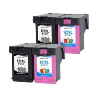 Cartucho de Tinta HINICOLE para 121XL Compatible con Varias impresoras de inyección de Tinta, incluida la Serie Officejet J4500(2 Black 2 Color)
