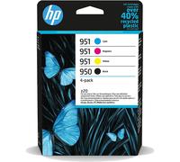 Cartucho de tinta HP 950 951 Pack de 4 Cartuchos de Tinta Negro, Cian, Magenta y Amarillo Auténticos (6ZC65AE)