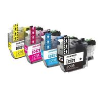Cartucho de Tinta LC421 Compatible con impresoras DCP-J1050DW MFC-J1010DW DCP-J1140DW(One Set 4COLORS)