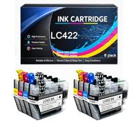 Cartucho de Tinta LC422 Compatible para Brother LC 422 LC422 | de alto rendimiento para impresoras MFC-J5340DW MFC-J5740DW MFC-J5345DW MFC-J6540DW MFC-J6940DW,K/C/M/Y-8pack