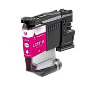 Cartucho de Tinta LC521 LC-521 Compatible con Impresora Brother DCP-J11260W J1310DW J1313DW J1360DW J1460DW-4 Colores(1PC Magenta)
