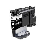 Cartucho de Tinta LC521 LC-521 Compatible con Impresora Brother DCP-J11260W J1310DW J1313DW J1360DW J1460DW-4 Colores(1PC Black)