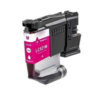 Cartucho de Tinta LC521 LC-521, Compatible con Impresora Brother DCP-J11260W J1310DW J1313DW J1360DW J1460DW, 4 Colores(1PC Magenta)