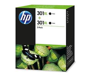 Cartucho de tinta Nº 301 XL negro HP D8J45AE, 2 unidades.