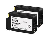 Cartucho de tinta negra compatible de repuesto para HP 950XL, OfficeJet Pro 8610, 8600, 8615, 8620, 8625, 8100, 276dw y 251dw - Paquete de 2