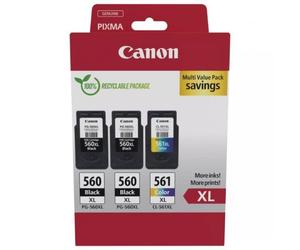 Cartucho de Tinta Original Canon PG-560XL + CL-561XL Multipack Alta Capacidad/ 2x Negro/ Tricolor