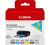 Cartucho de Tinta Original Canon PGI-550 y CLI-551 Multipack 6 Piezas