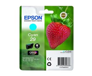 Cartucho de tinta original EPSON, 29, Fresa 3,2 ml, Cian,, C13T29824022, T2982