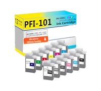 Cartucho de Tinta PFI-101 Compatible Conjunto de 12 Colores para el reemplazo del Paquete de Tinta IPF 5000/5100