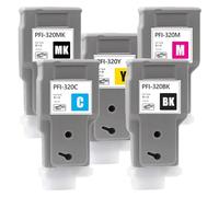 Cartucho de Tinta PFI 320 PFI-320 de 300 ml (BK CMY MK), Compatible con impresoras Canon TM200, TM205, TM300, TM305, 200, 205, 300 y 305.(5-Piece Set)