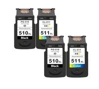Cartucho de Tinta PG510 CL511, Compatible con Impresora Canon PG 510 PG-510 CL 511 IP 2700 Pixma MP250 MP270 MP280 480 MX320 330 MX340(2Black 2Color)