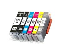 Cartucho De Tinta PGI-570 CLI-571 Compatible con Canon MG5750 TS6050 | Compatible Con PGI-570/CLI-571, 5 Colores, Compatible Con MG5750/5751/6850 TS6050/5050, Alto Rendimiento(6color 1set)