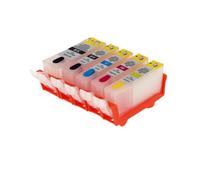 Cartucho de Tinta Recargable, Compatible con Canon, PGI 525 CLI 526 | 5 colores, IP4850 IP4950 IX6550 MG5150 MG5250 MG5350 MX715 MX885 MX895 MG6150 MG8150 MG8250
