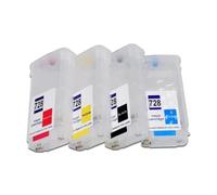 Cartucho de Tinta Recargable Compatible con Chip, 130ML, para trazadores Designjet T730 T830 HP728