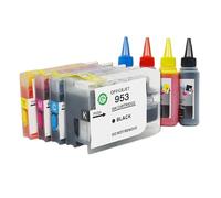 Cartucho de Tinta Recargable Compatible para 953XL 953 953XL Pro 7720 7740 8210 8218 8710 8715 8718 8719 8720 8725 8728 8730 8740(1Set and Ink)