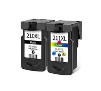 Cartucho de Tinta Recargable PG-210XL CL-211XL Compatible con 210 211 XL La Serie Funciona con IP2700 IP2702 MP240 MP250 MP260 MP270 MP320 MP480 MP490 MP495 Impresoras(BK-CL)
