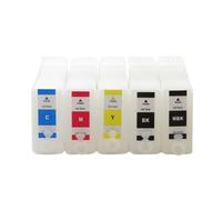 Cartucho de Tinta Recargable vacío con Chip Compatible con Impresora PFI107 PFI-107 IPF680 IPF685 IPF770 IPF780 IPF785 IPF670(1set 5PC Cartridge)