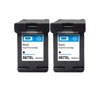 Cartucho de Tinta remanufacturado 667 667XL Compatible con Ink Advantage Series 1275 2374 2375 2376 2775 2776(BK(2PC))