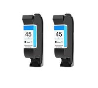 Cartucho de Tinta remanufacturado Compatible con HP51645A para Deskjet 710c 720c 815c 832c 820cxi 830c 850c 870cxi 930c 980c(2 Black)