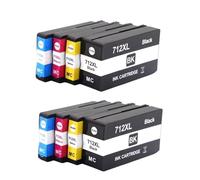 Cartucho De Tinta Remanufacturado Para Impresoras De Inyección De Tinta 712XL 3ED71A 3ED67A Compatible Con HP DesignJet T210, T230, T250 Y T650 Impresoras(712XL 2SET)