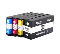 Cartucho De Tinta Remanufacturado Para Impresoras De Inyección De Tinta 712XL 3ED71A 3ED67A Compatible Con HP DesignJet T210, T230, T250 Y T650 Impresoras(712XL 1SET)