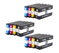 Cartucho De Tinta Remanufacturado Para Impresoras De Inyección De Tinta 712XL 3ED71A 3ED67A Compatible Con HP DesignJet T210, T230, T250 Y T650 Impresoras(712XL 3SET)