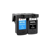 Cartucho de Tinta remanufacturado PG-560XL CL-561XL Compatible con TS5350 TS5351 TS5352 TS5353 TS7450 TS7451(1SET 2PCS)